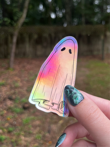 Holographic Ghost Sticker / Magnet