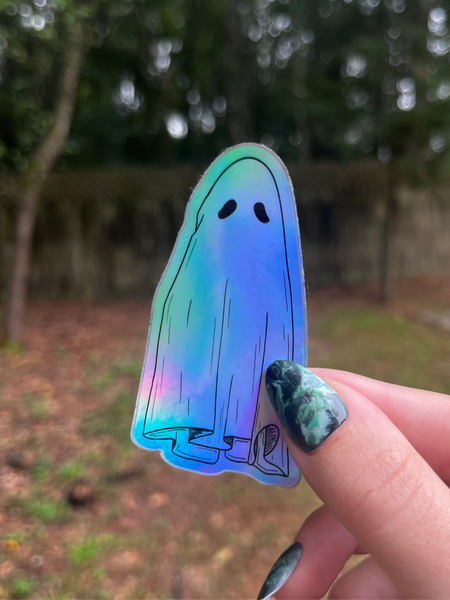 Holographic Ghost Sticker / Magnet