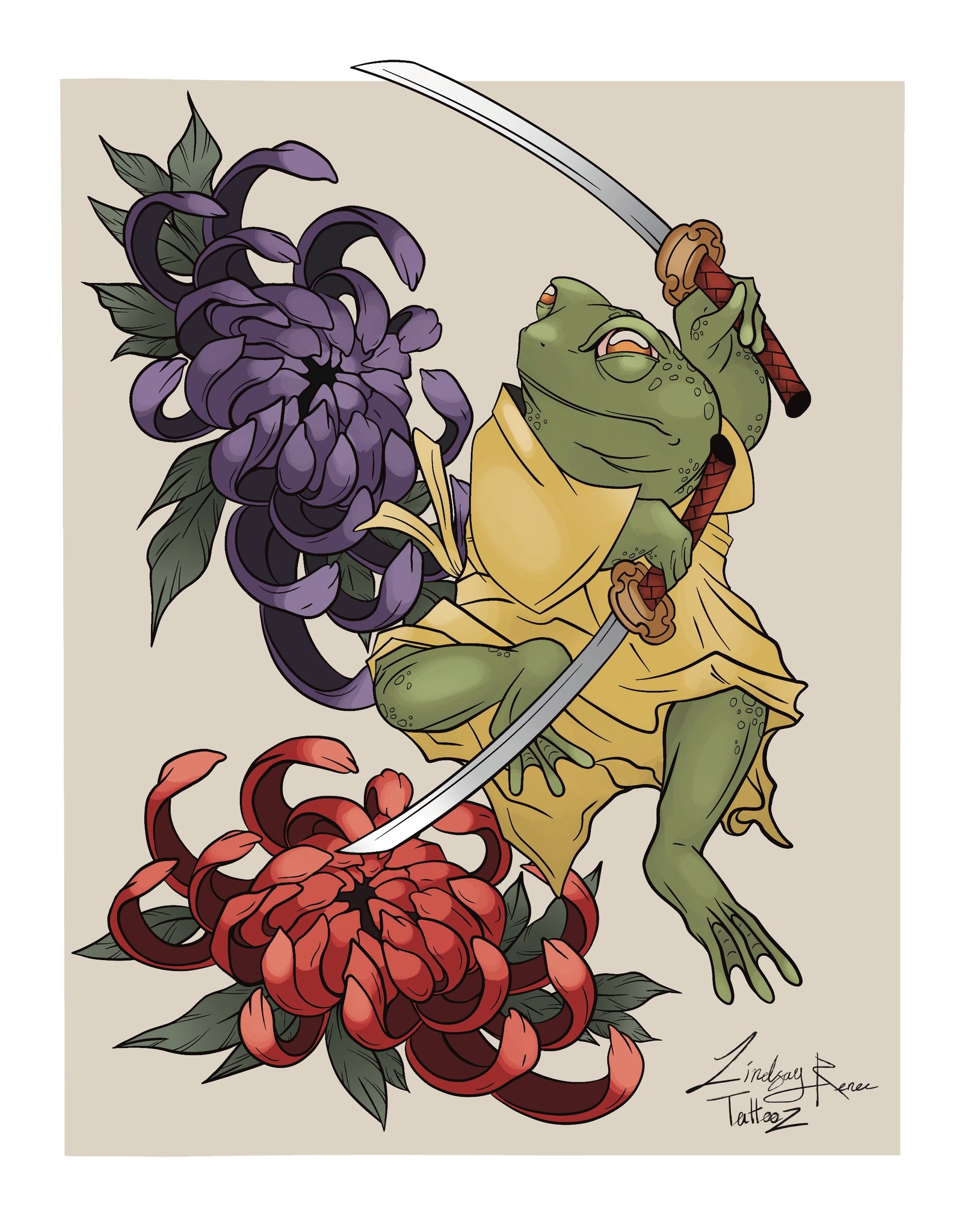 Samurai Toad Print